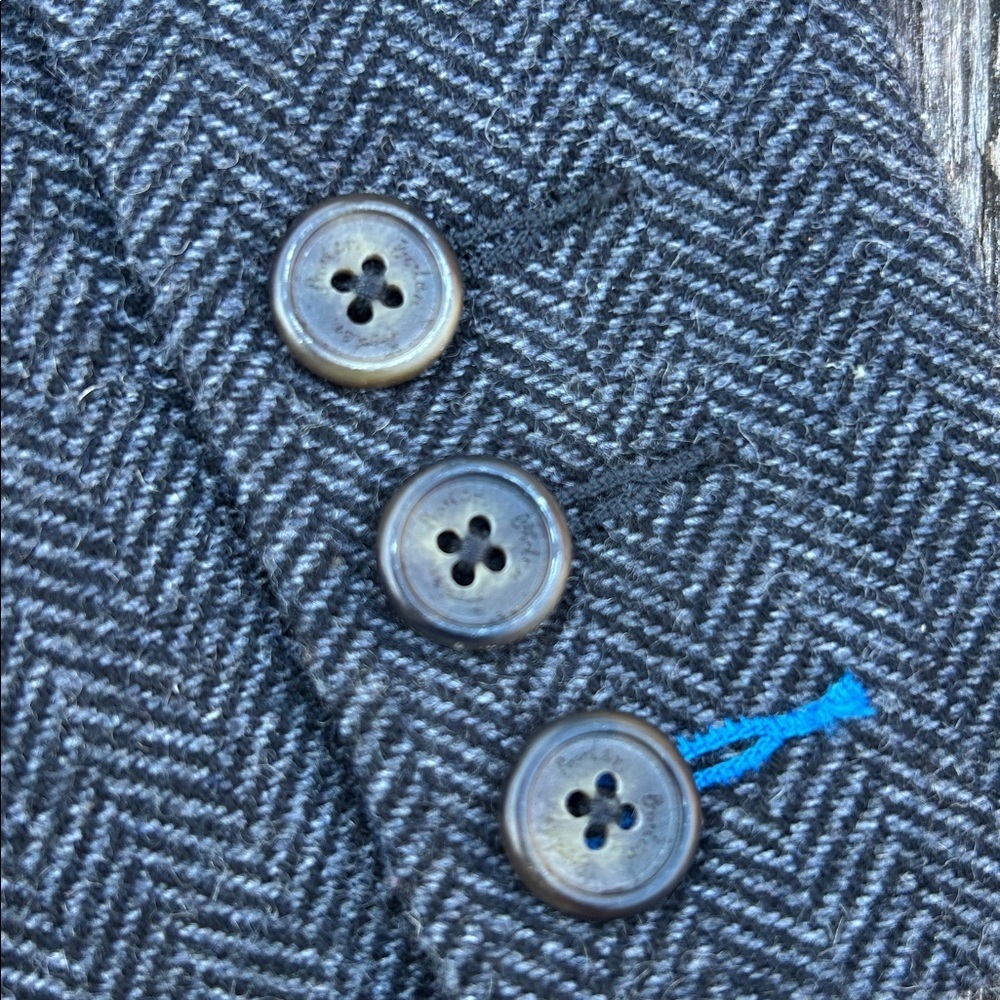 Boden Boys Gray Herringbone Blazer Jacket Blue Lined Size 4 5  school pictures - Picture 6 of 7